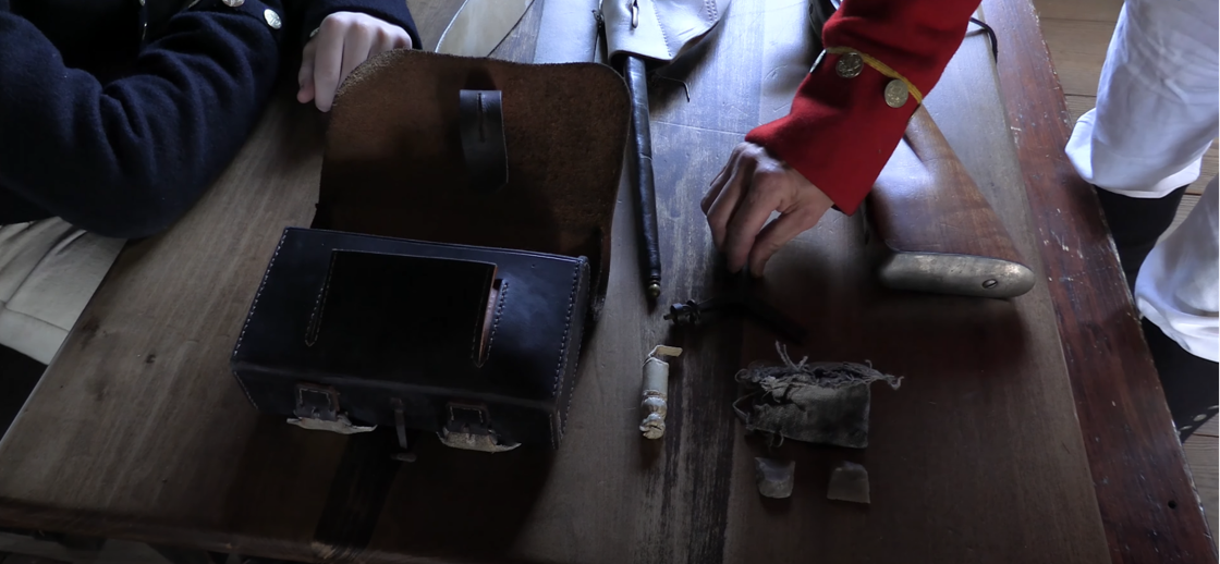 Image of musket equipment used in the War of 1812.